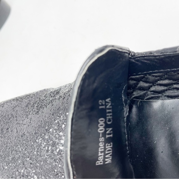 AMALI Men’s Black BARNES Glitter Sparkle Smoking Tuxedo Slip On Loafers Size 12 - Picture 7 of 7